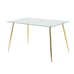 Modern Glass Dining Table - 51 Rectangular w/ Gold Legs