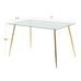 Modern Glass Dining Table - 51 Rectangular w/ Gold Legs