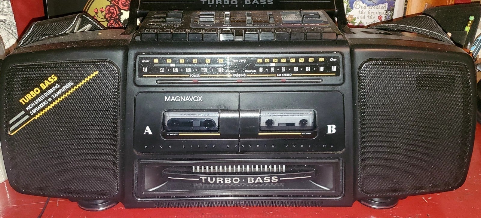 Vintage Magnavox AW7590 AM/FM Stereo Dual Cassette Boombox Large