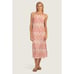 Trina Turk Serafina Crochet Halter Zigzag Multicolor Beach Coverup Midi Dress S