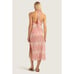 Trina Turk Serafina Crochet Halter Zigzag Multicolor Beach Coverup Midi Dress S