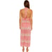 Trina Turk Serafina Crochet Halter Zigzag Multicolor Beach Coverup Midi Dress S