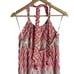 Trina Turk Serafina Crochet Halter Zigzag Multicolor Beach Coverup Midi Dress S