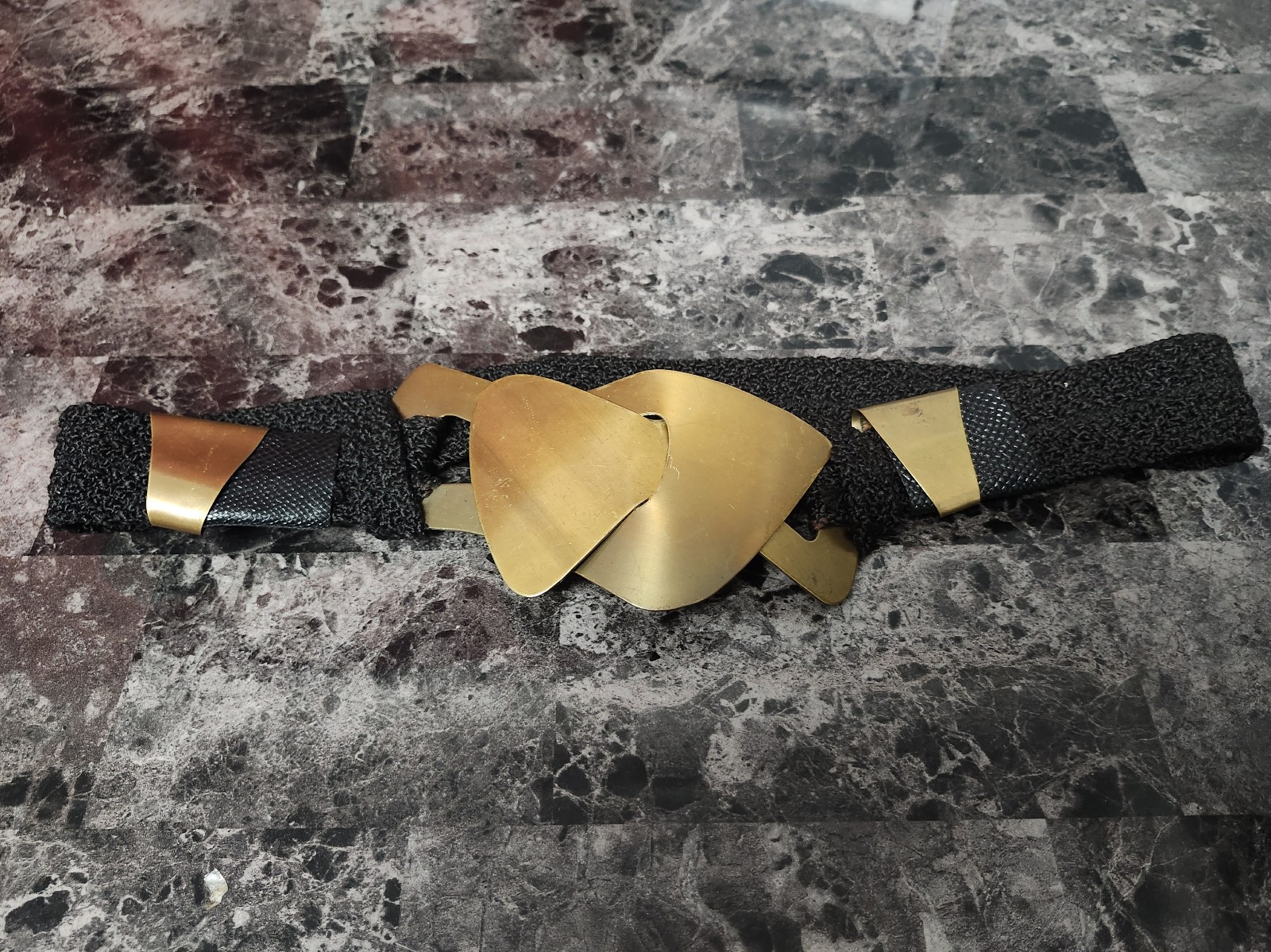 Vintage 70s brass lock belt