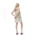 GANNI Womens Pink Green Pleated Ruffle Georgette Strap Mini Dress Sz S