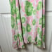 GANNI Womens Pink Green Pleated Ruffle Georgette Strap Mini Dress Sz S