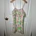 GANNI Womens Pink Green Pleated Ruffle Georgette Strap Mini Dress Sz S