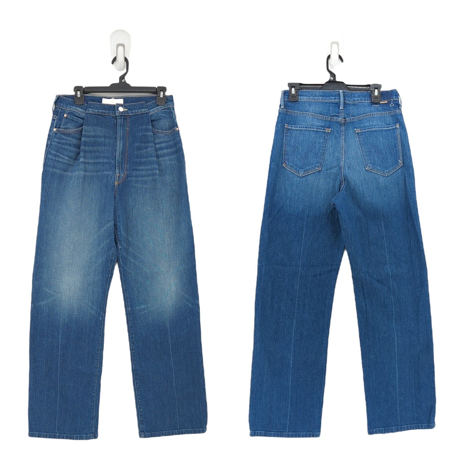Mother Women 27 Pinch Sneak Jeans Bad Reputation Blue Wide Leg Denim High Waist