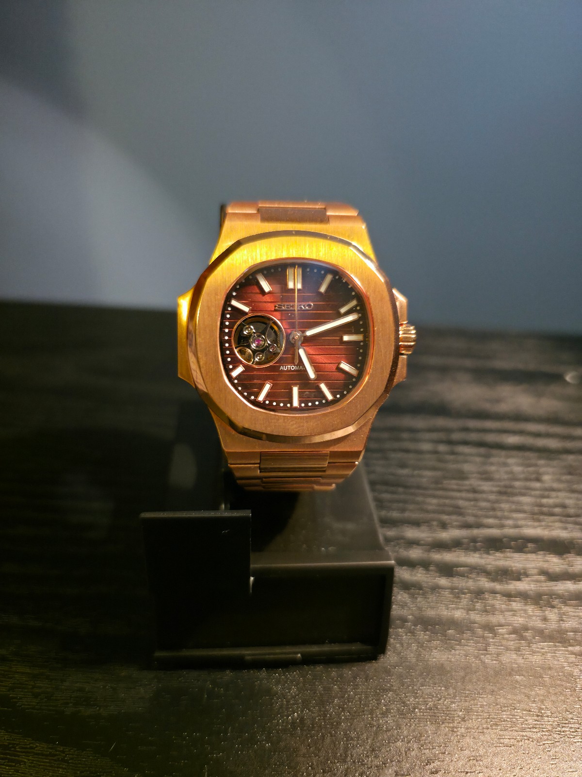 Seiko Rose Skeleton Brown Naut