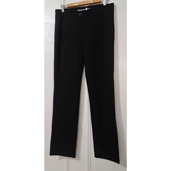 Betabrand womens large TALL LONG FIT STURDY stretch straight leg black pants