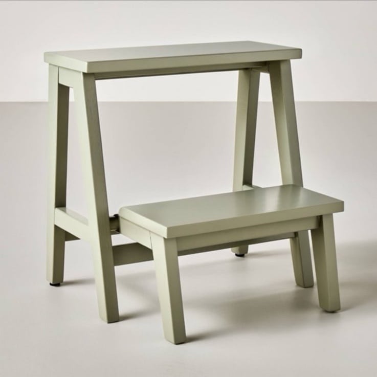 Hearth & Hand Magnolia Wood Kitchen Step Stool Sage Green