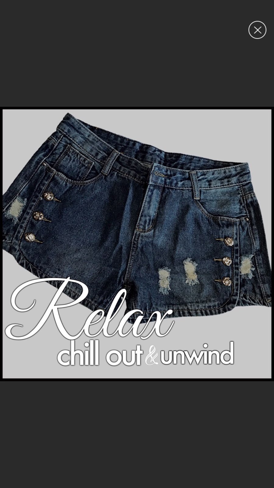 Distressed Button Denim Shorts