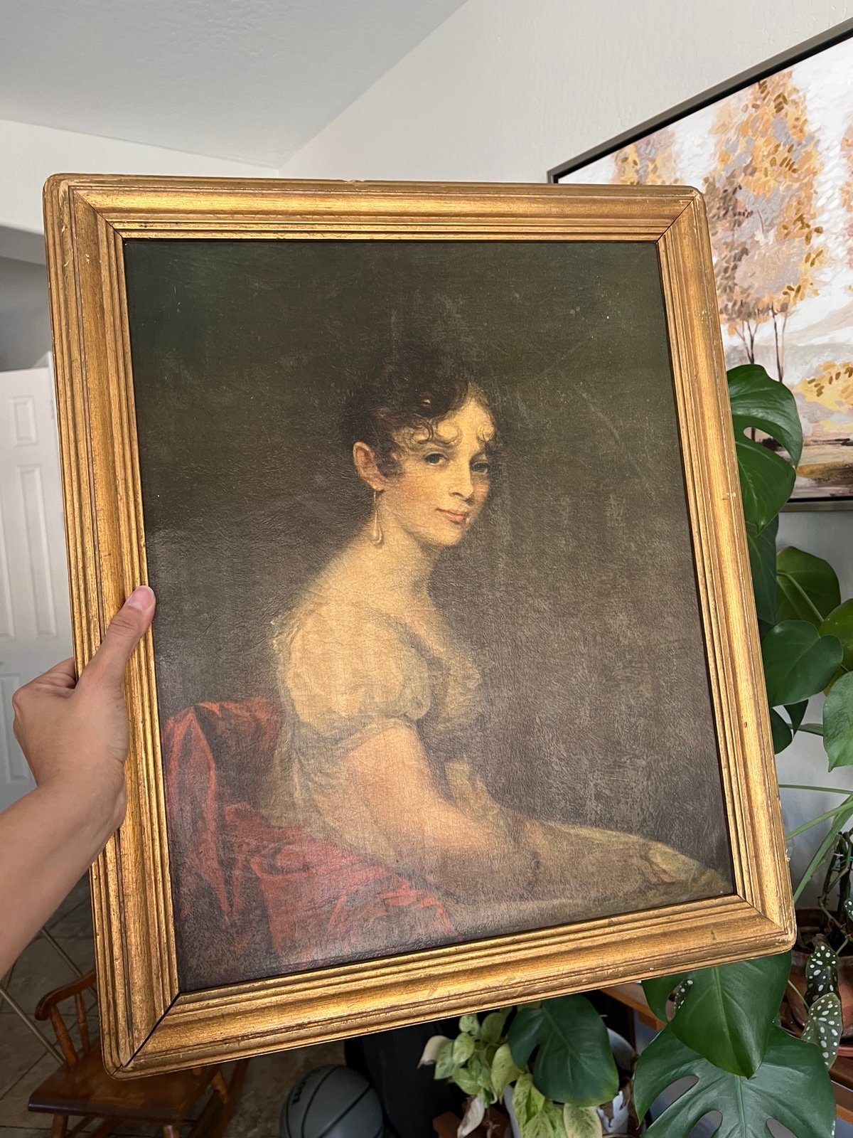 Framed Vintage Portrait “Anne W. Waln” Print Sully 19x23in
