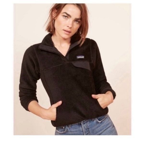 Patagonia Sweater Black Re-Tool Snap-T Fleece Pullover Size S