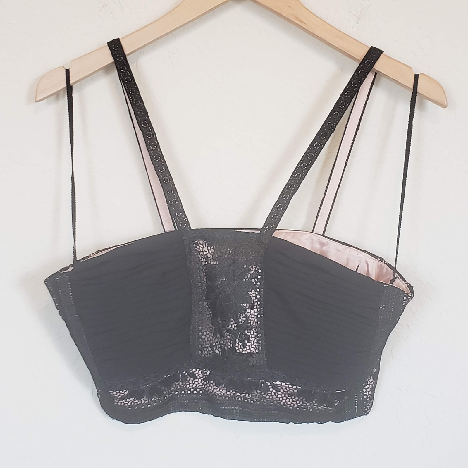Free People Bella Lace Accent Crop Top Women's 8