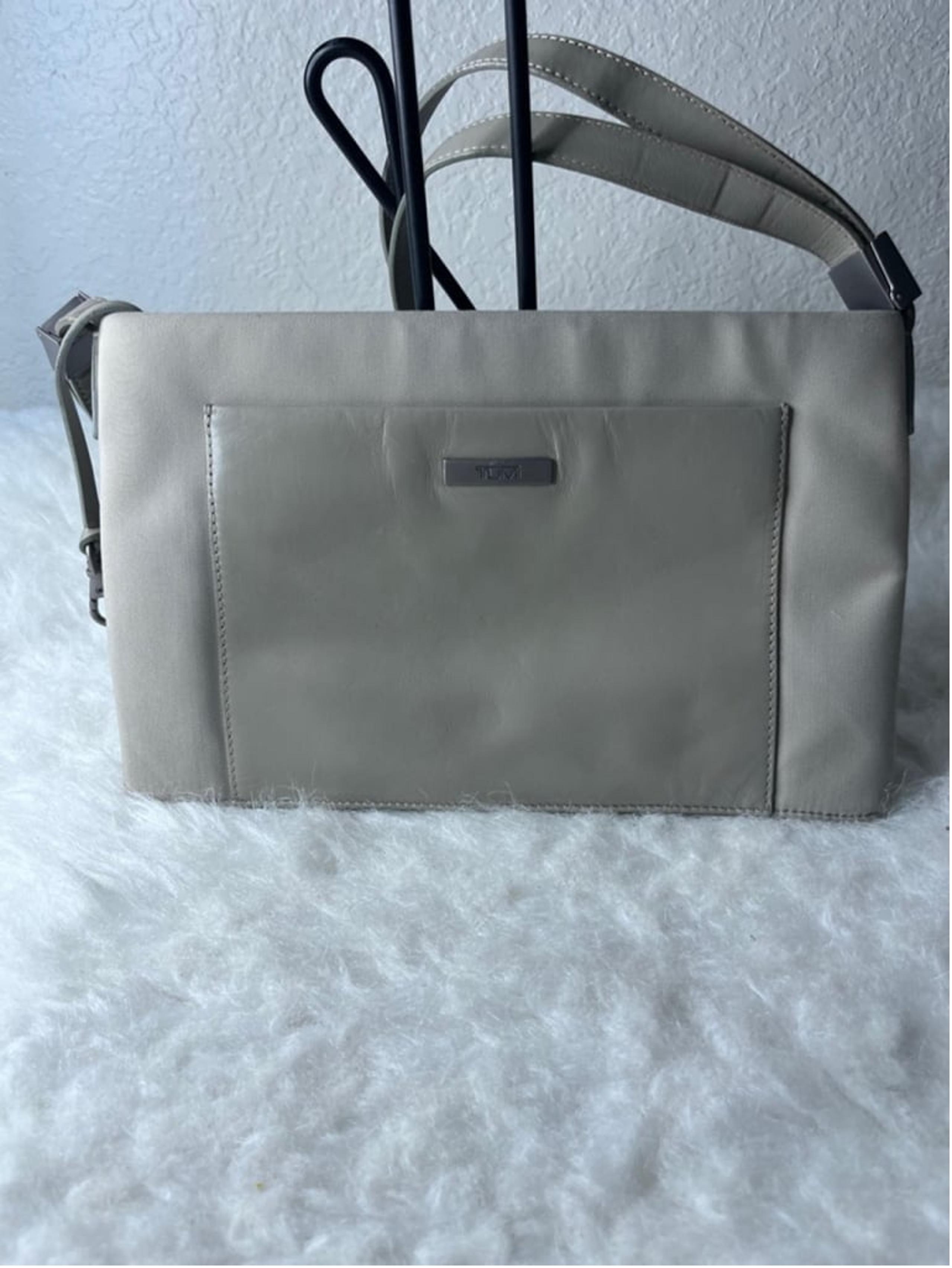 Tumi Nash Crossbody Shoulder Bag Tan Nylon Leather Blend MSRP $395