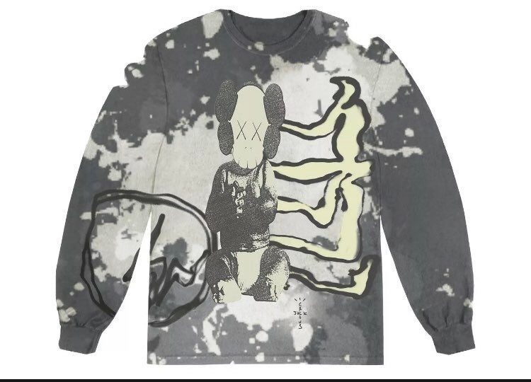 Travis Scott Fragment Kaws Long Sleeve Tee Size Small