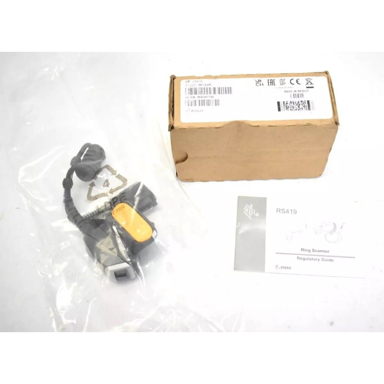 Symbol RS4000 Finger Scanner 1D CORDED Ring Scanner Motorola Zebra RS4000-HPCSWR