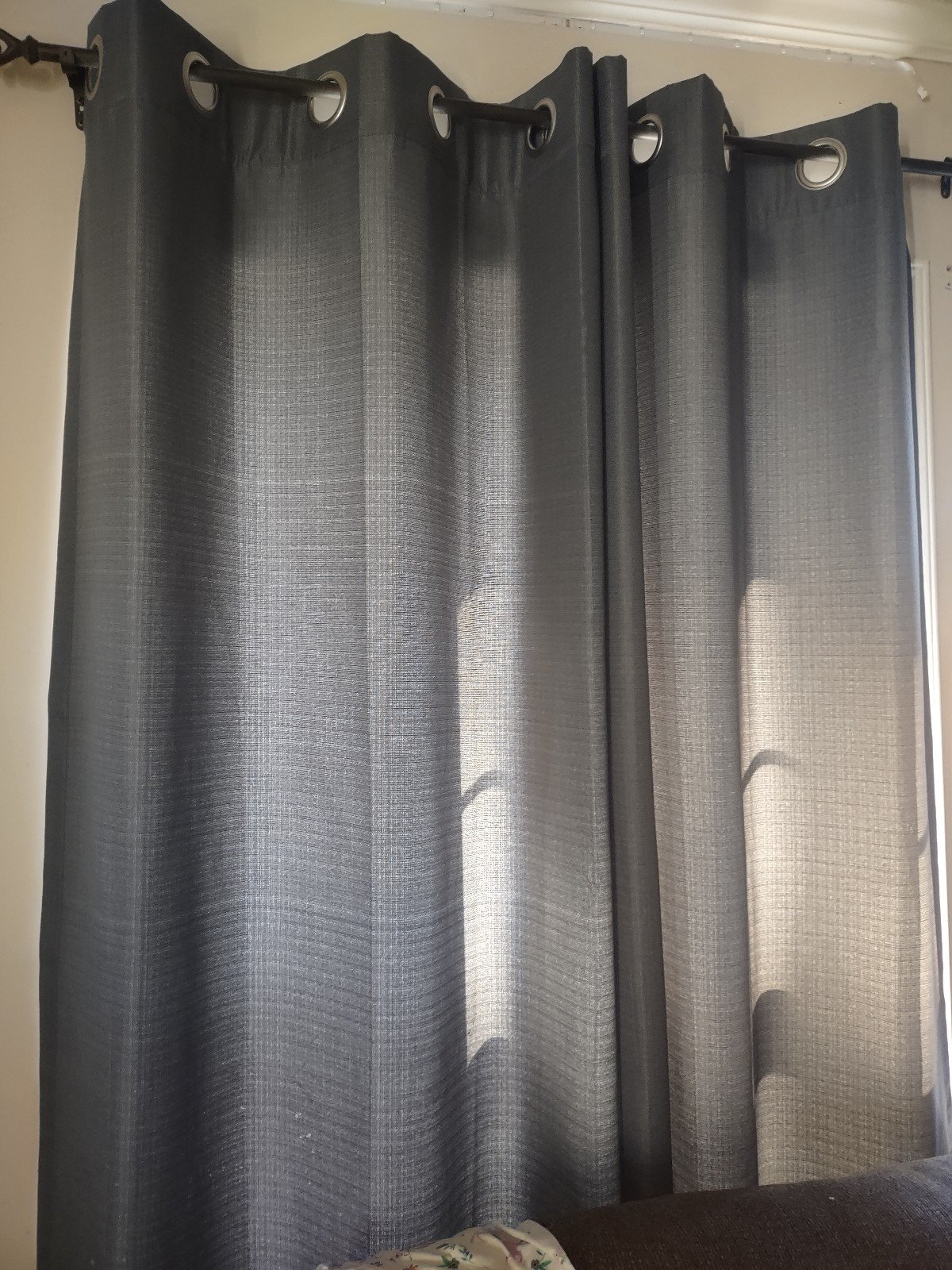 Set of 6 grey blackout curtain panels