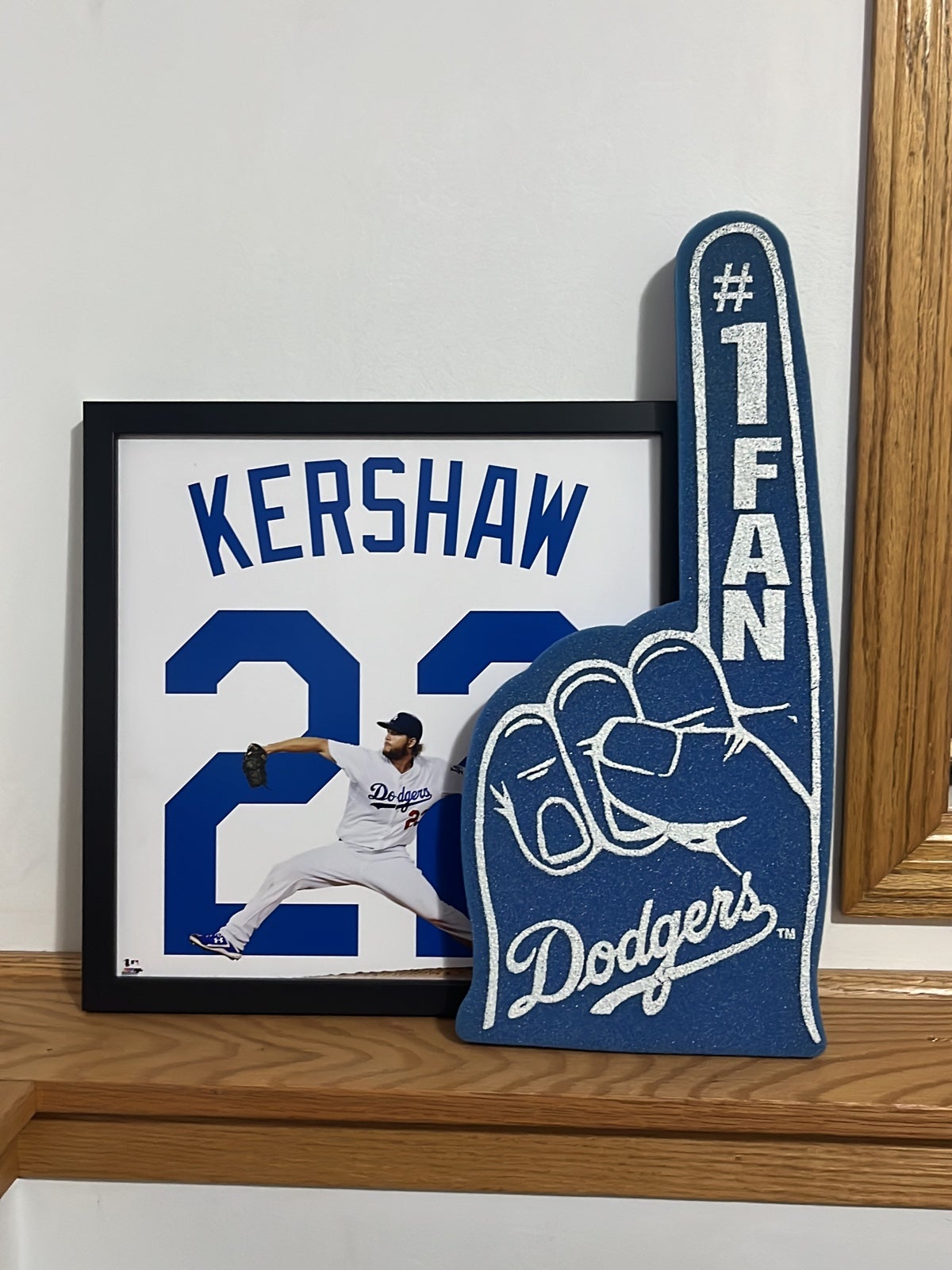 Dodgers Kershaw Picture Frame + Foam Finger