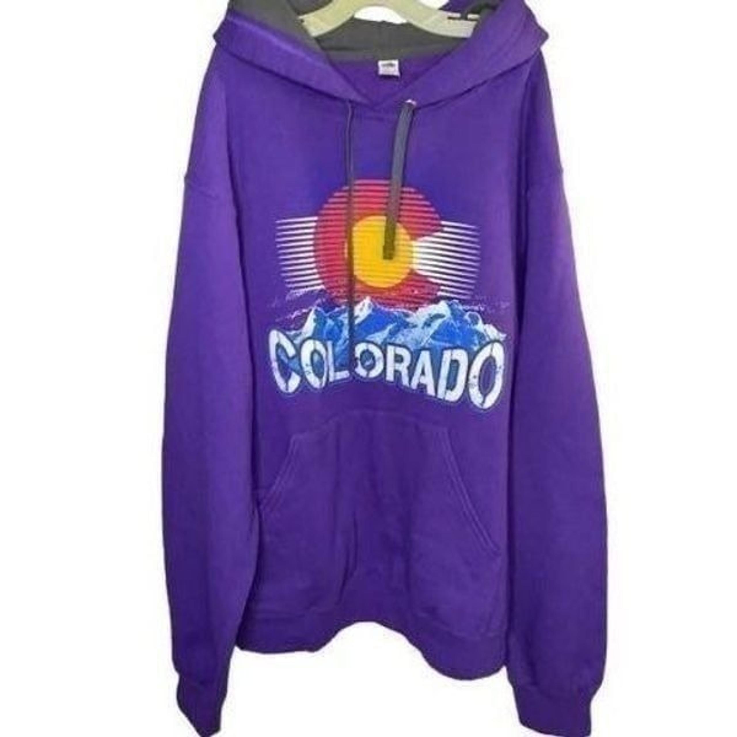 Fruit of the Loom women’s Colorado purple long sleeve hoodie, size small