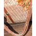 Vtg 60's 70's Mexican Raffia Tote Picnic Bag Leather-like Straps Metal Hardware