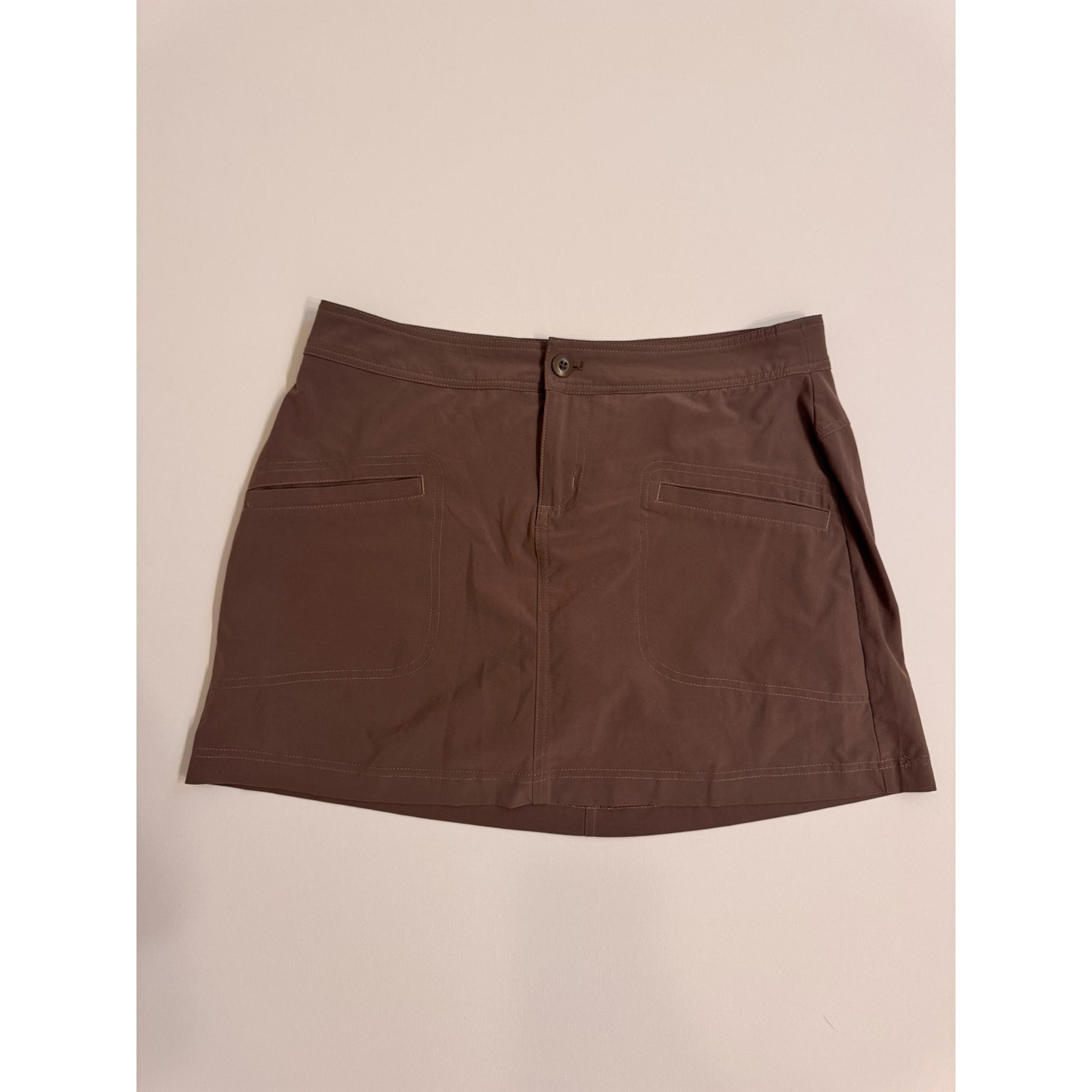 Women's prAna Lena Skort Outdoor Hiking Golf Green/Brown Size 8 Lined