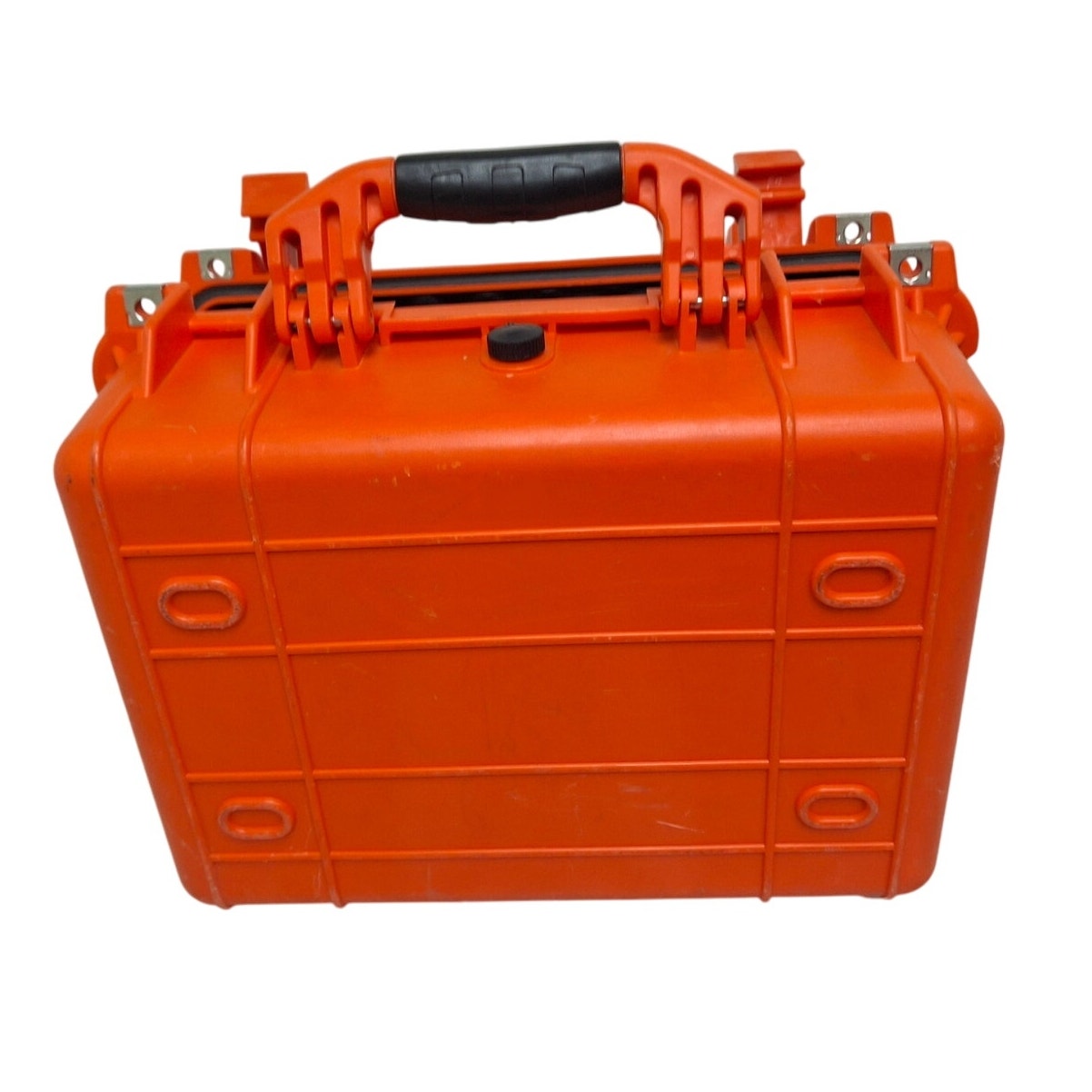 Heavy Duty Orange Plastic Equipment Carrying Case 16 x 13 x 7 w Handle
