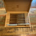 New J.A. HENCKELS STEAK KNIFE SET WOOD BOX 8 Knives Steel Kitchen Gift Groom