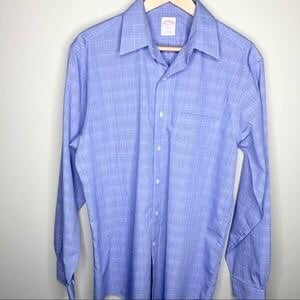 BROOKS BROTHERS 346 Blue Glen Check Button Up