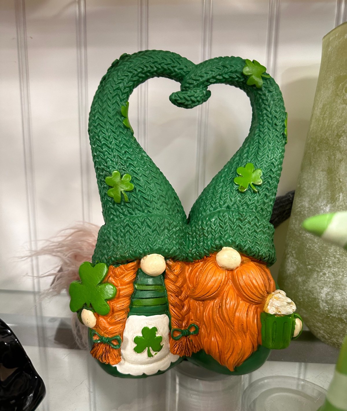 St patrick’s shamrock gnome couple