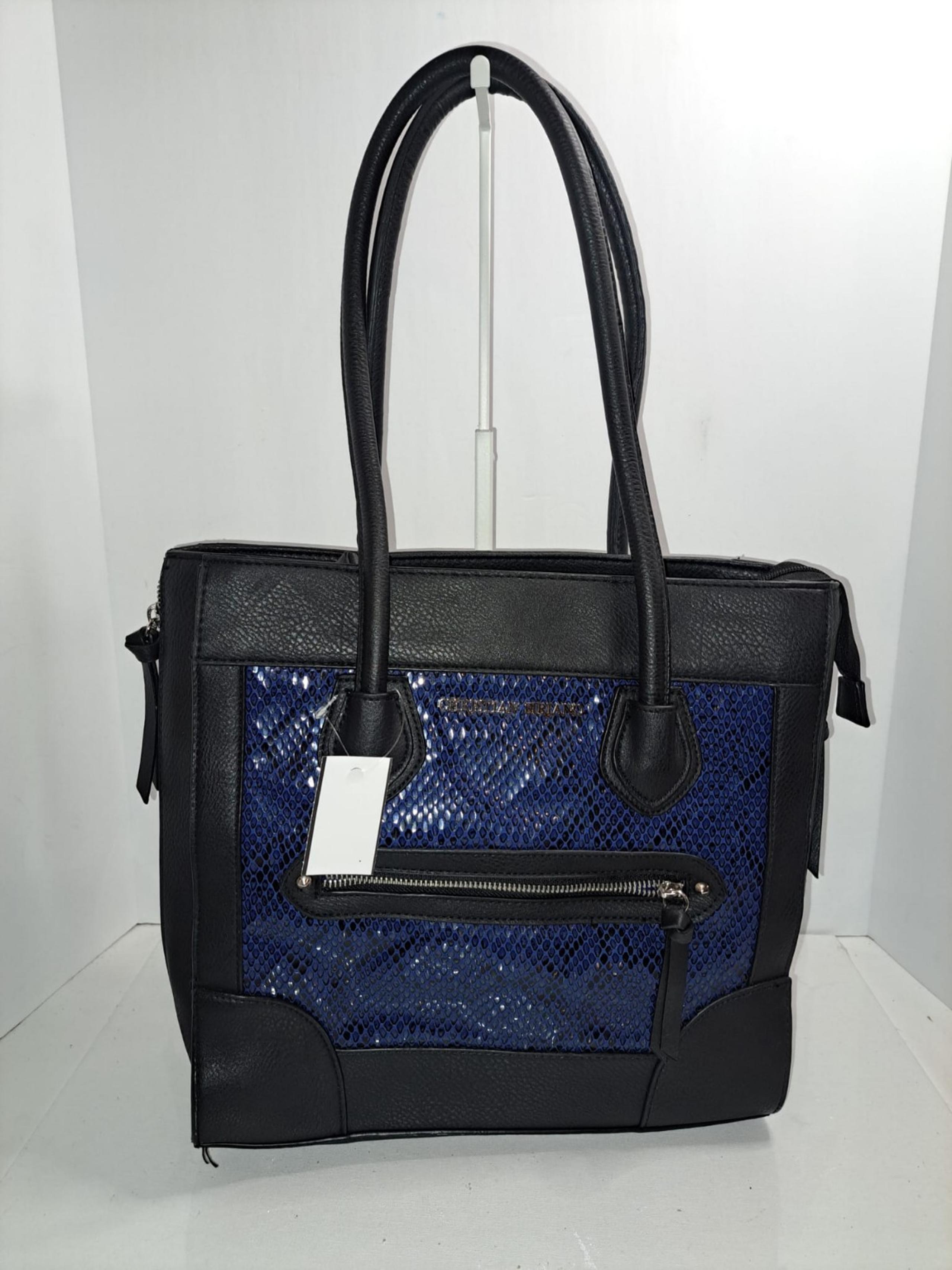 Christian Siriano For Payless Womens Black/Blue Shoulder Bag