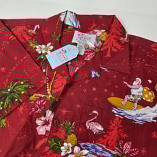 NWT Hawaii Hangover Short Sleeve Santa Hula Surf Christmas Hawaiian Shirt Size M