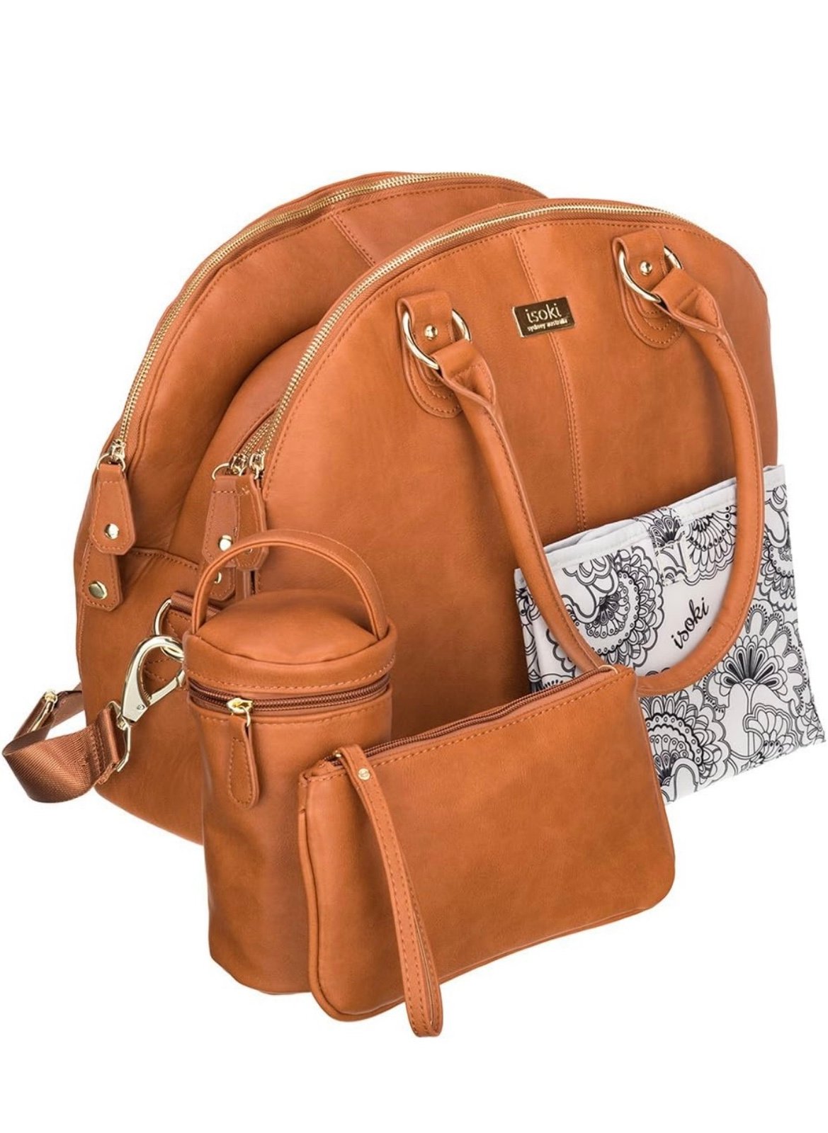 Isoki Madame Polly Large Premium Tan Diaper Bag - Never Used