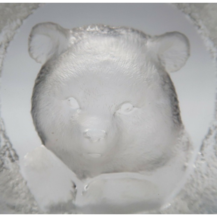 Mats Jonasson Signature Collection 28% Lead Crystal Bear Paperweight Sweden