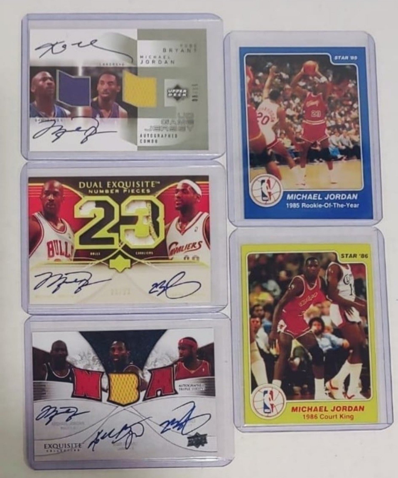 LeBron James Kobe Bryant Michael Jordan Reprint card lot