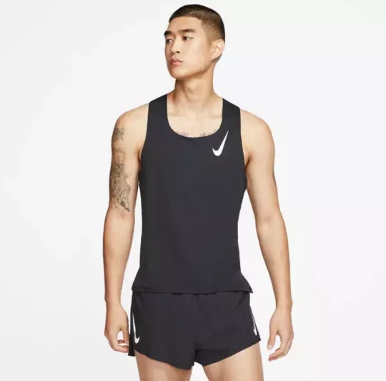 Nike AeroSwift Running Tank Top Singlet Shirt Black CJ7835-010 Men's Size S NEW