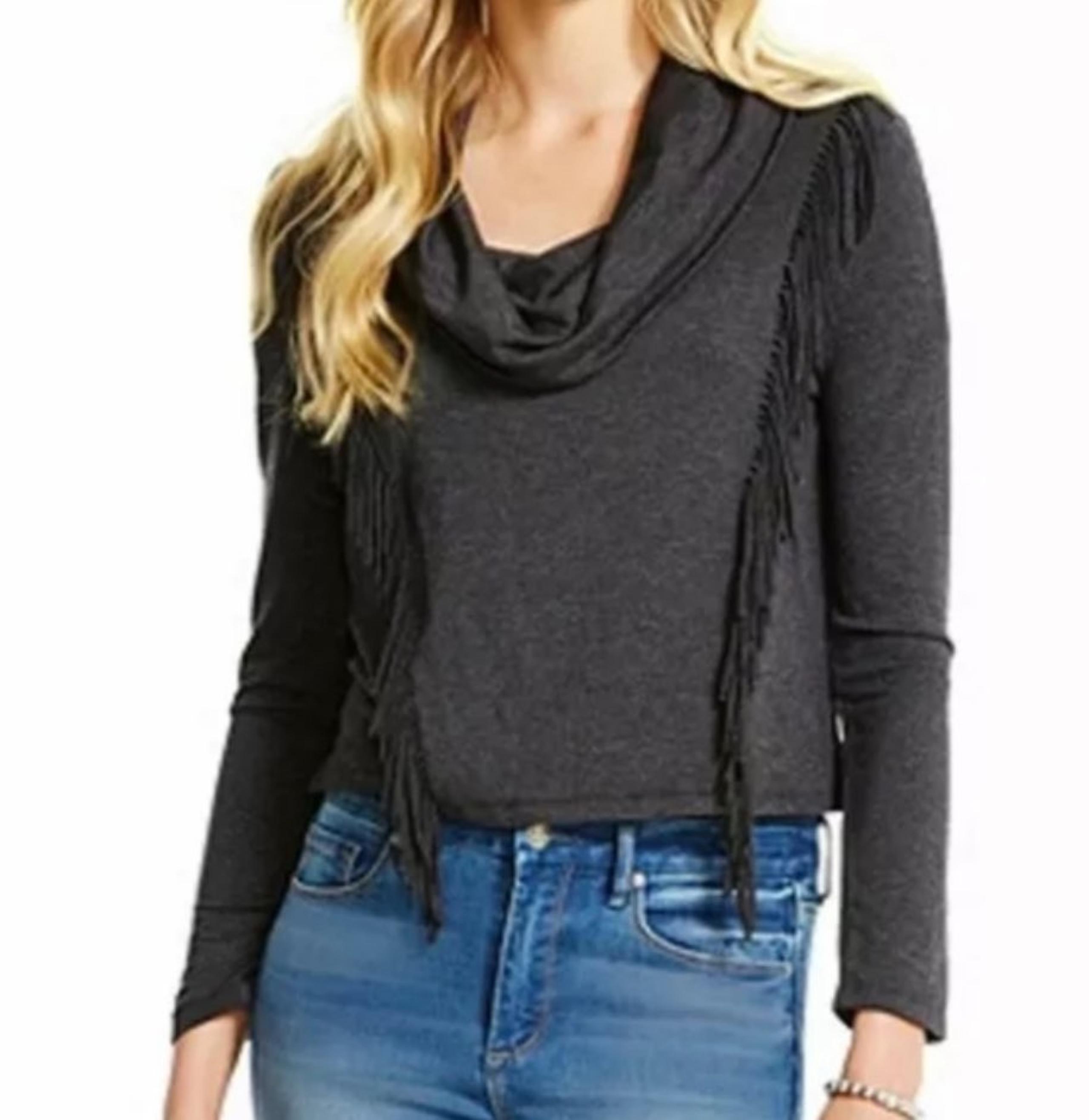 Jessica Simpson Gray Cowl Neck Pullover, Women's Size XS