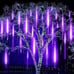 8 Tubes of LED Solar Meteor String Light PURPLE NEW(outdoor indoor garden lights