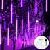 8 Tubes of LED Solar Meteor String Light PURPLE NEW(outdoor indoor garden lights
