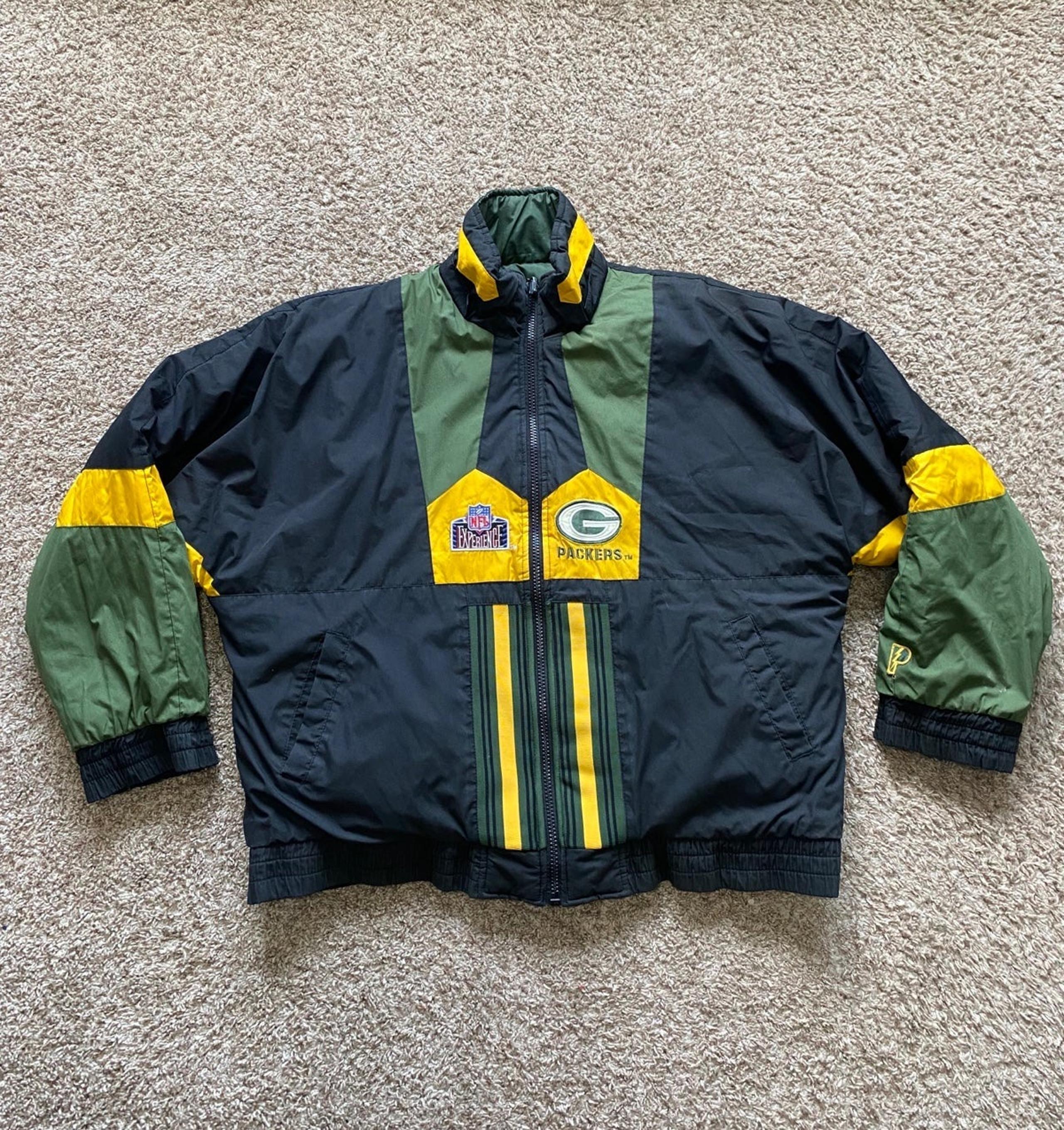 Vintage Reversible Green Bay Packers Pro Player NFL Jacket Puffer Coat Men’s XL