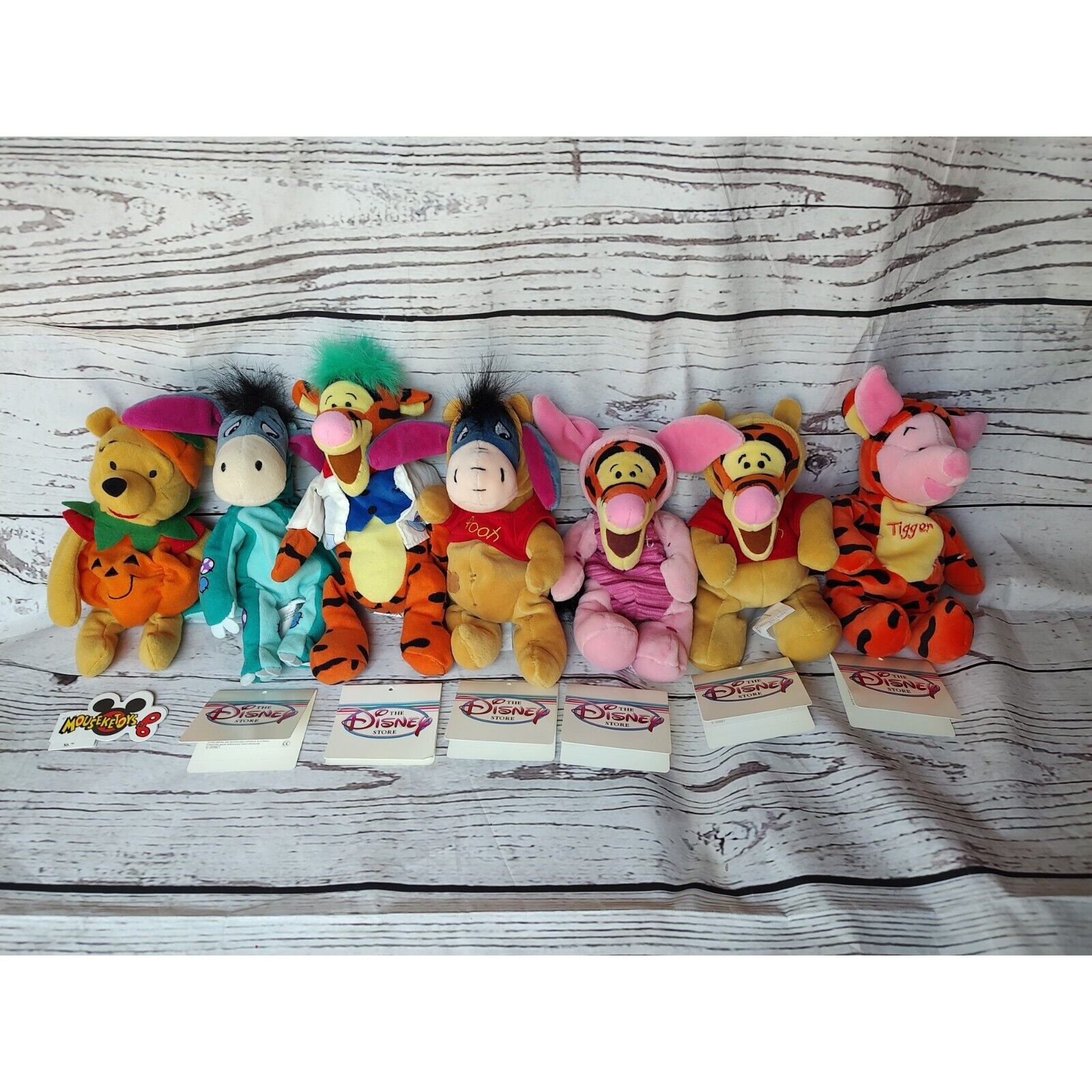 Disney Winnie The Pooh Halloween Beanie Lot Who Tigger Eeyore Piglet
