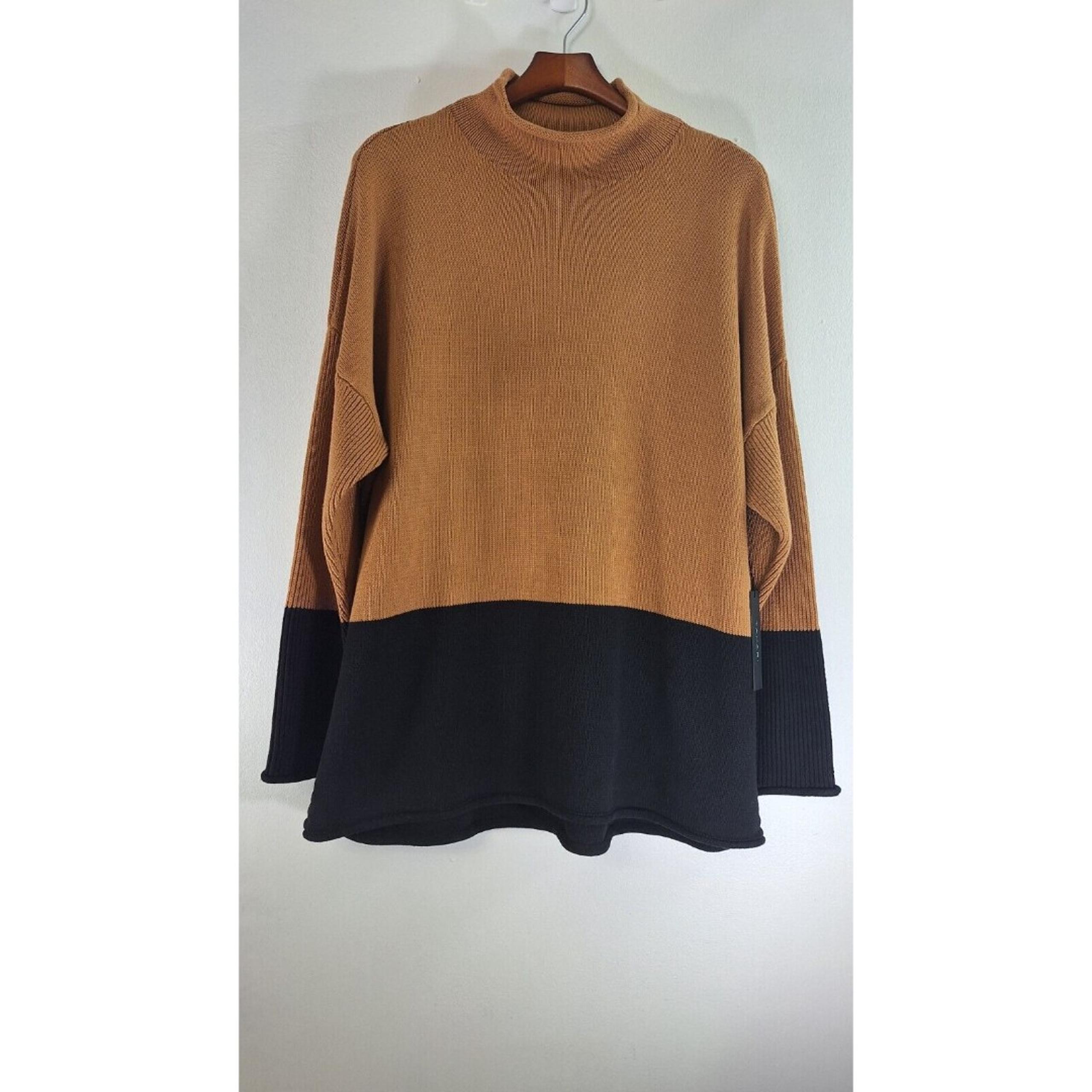TAHARI Mock Neck Knit Sweater Women Plus Sz 2x Chunky Slouchy Loose Gorpcore