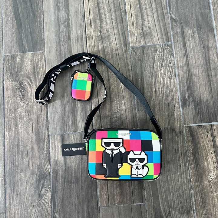 KARL LAGERFELD PARIS Maybelle Crossbody Bag ColorBlock Multicolor Cute Logo
