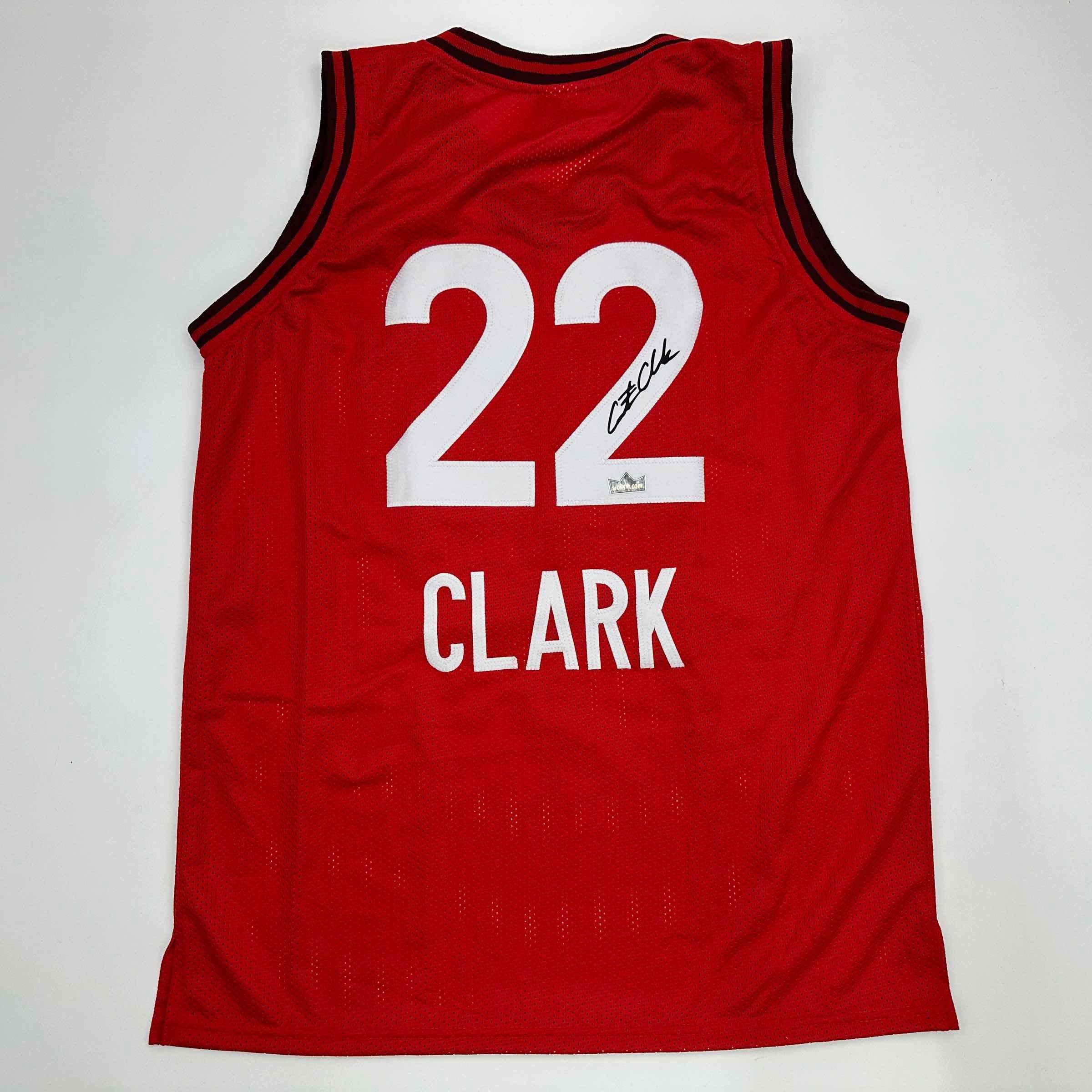 Facsimile Autographed Caitlin Clark Indiana Red Auto Jersey Size Men's XL