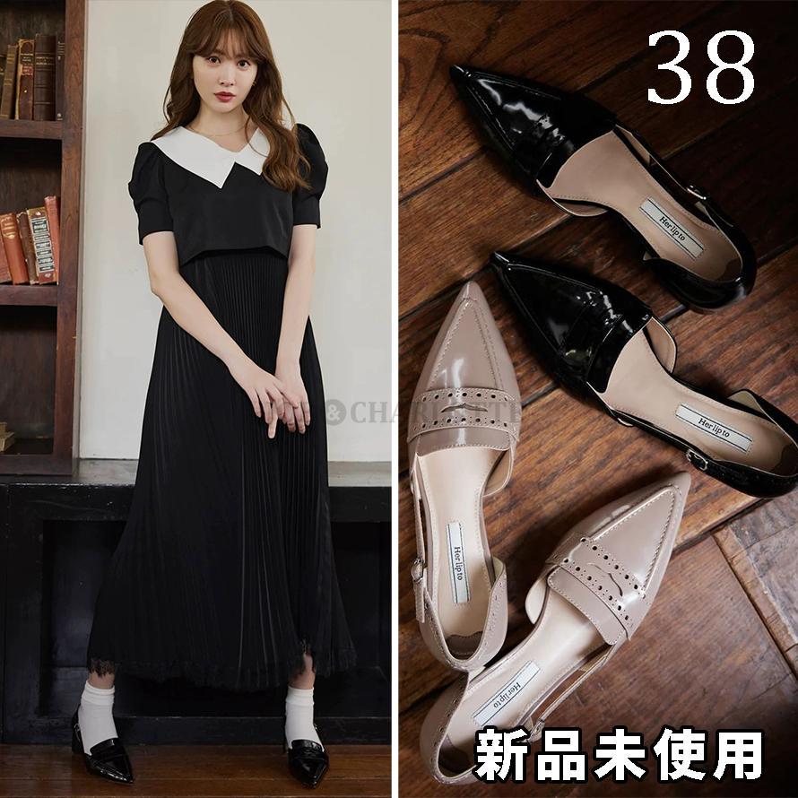 靴 Her lip to Medallion Heel Loafer 38 Her lip to MMedallion Heel Loafer black 38 Loafers