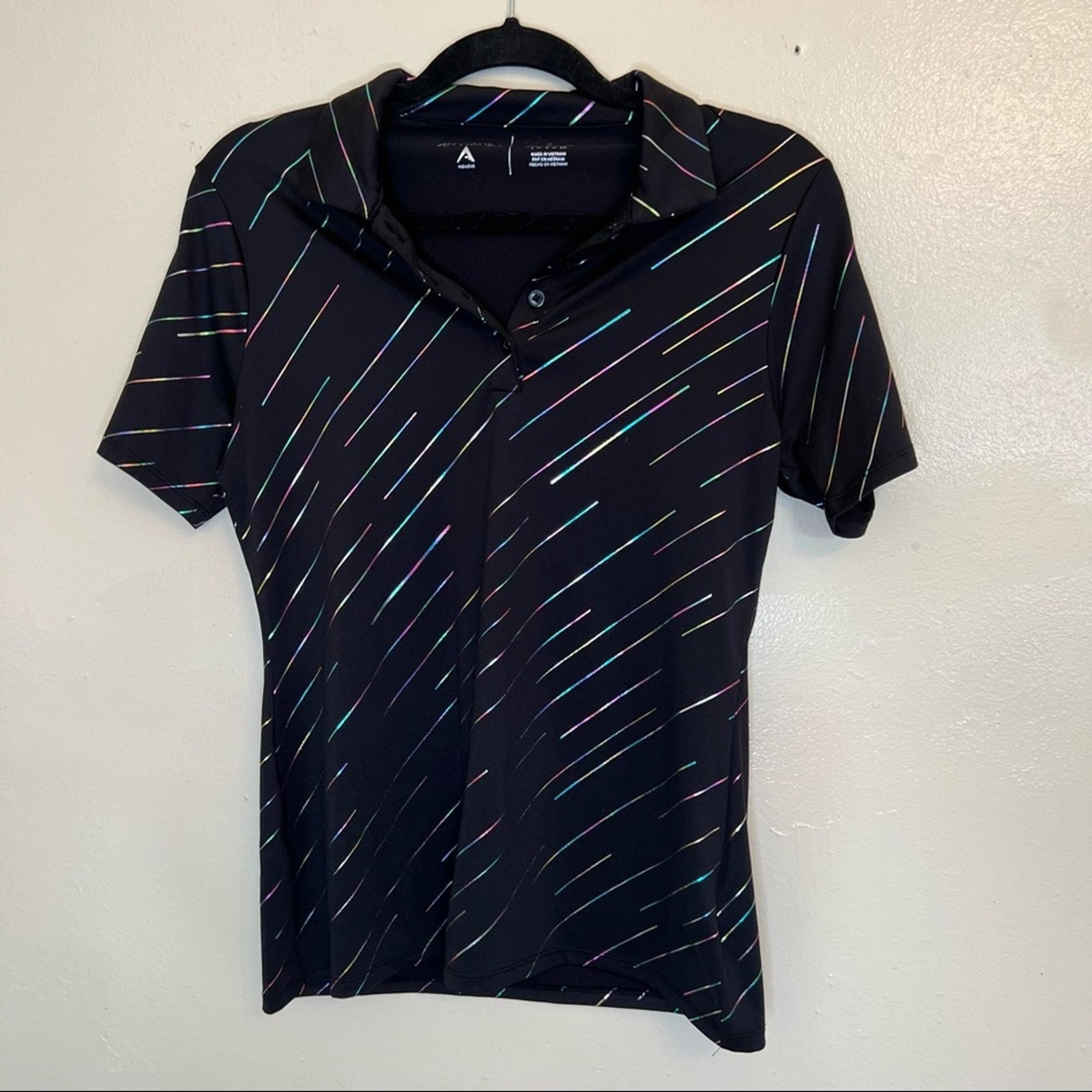 Antigua Women’s Black Holographic Golf Polo