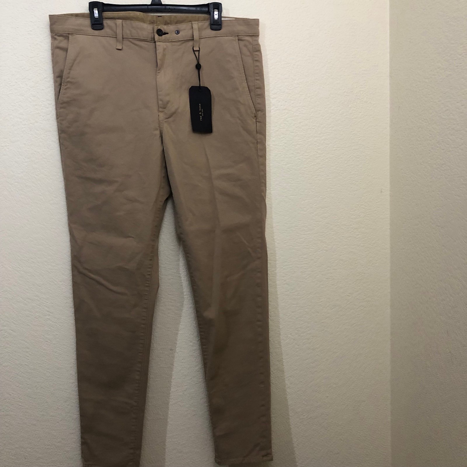 RAG&BONE Mens 38 Extra Slim FIT 1 Classic Chino Pants Beige Pockets NWT 225