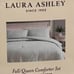 Laura Ashley Striped Green and White Queen Comforter Set Ruffle Detail on Shams