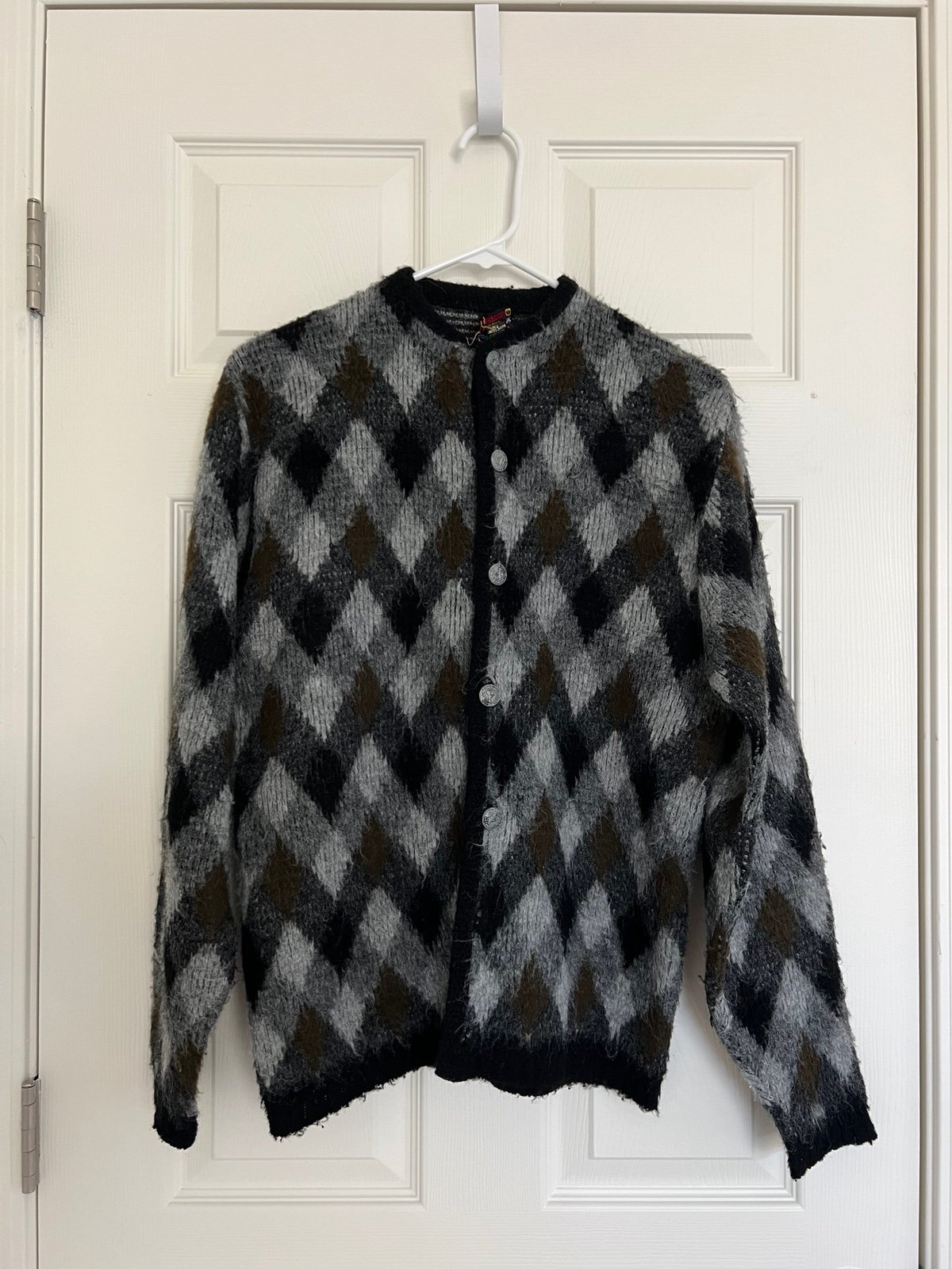 60s McGregor midnight sun shag argyle cardigan midnight sun collection